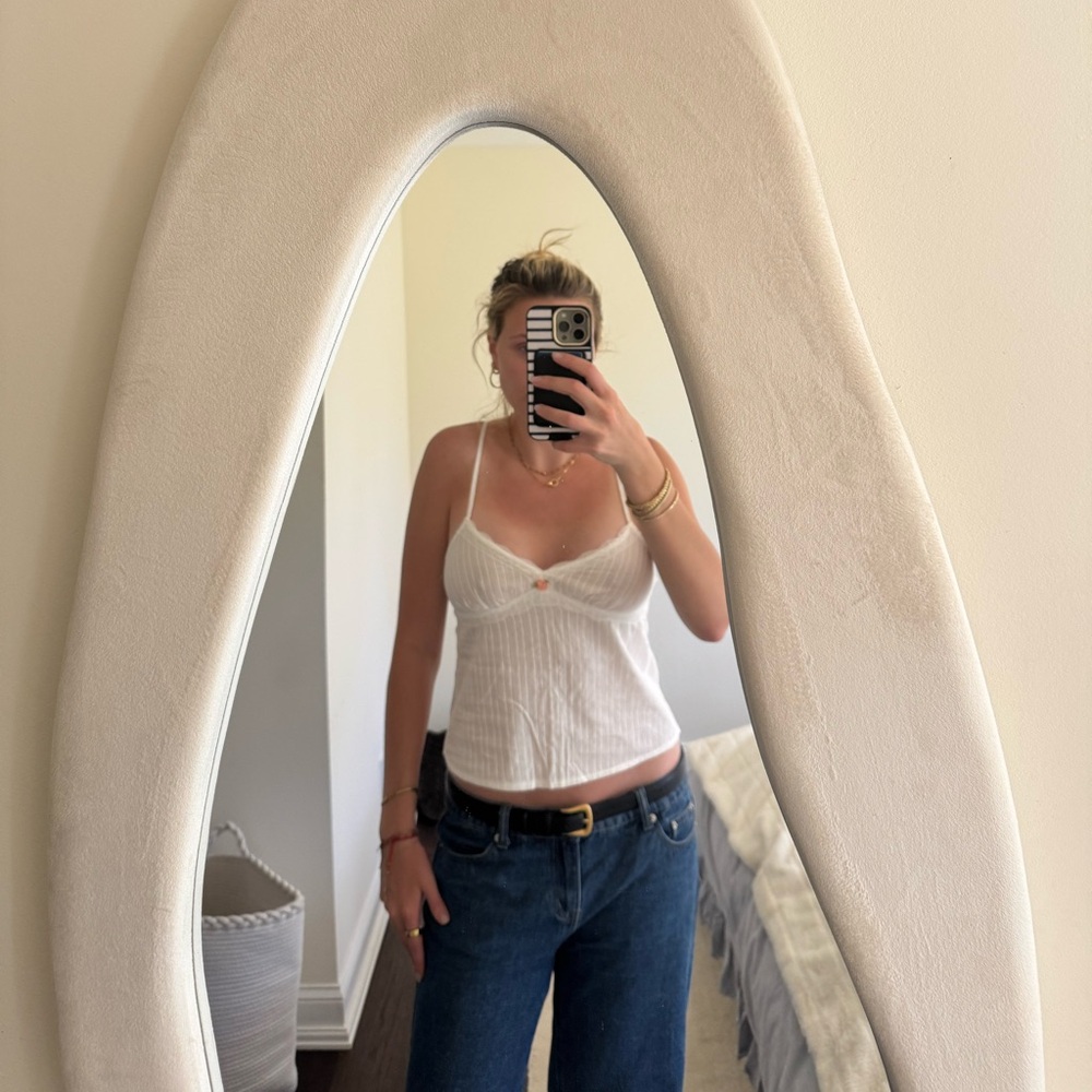 Cream Sleeveless Bustier Camisole Top